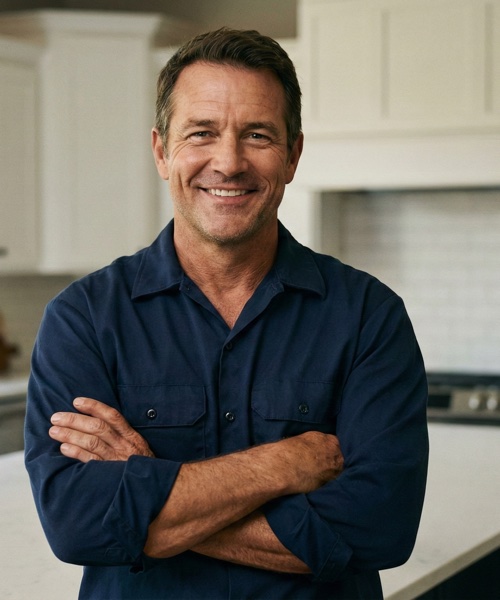 Professional painting contractor at work